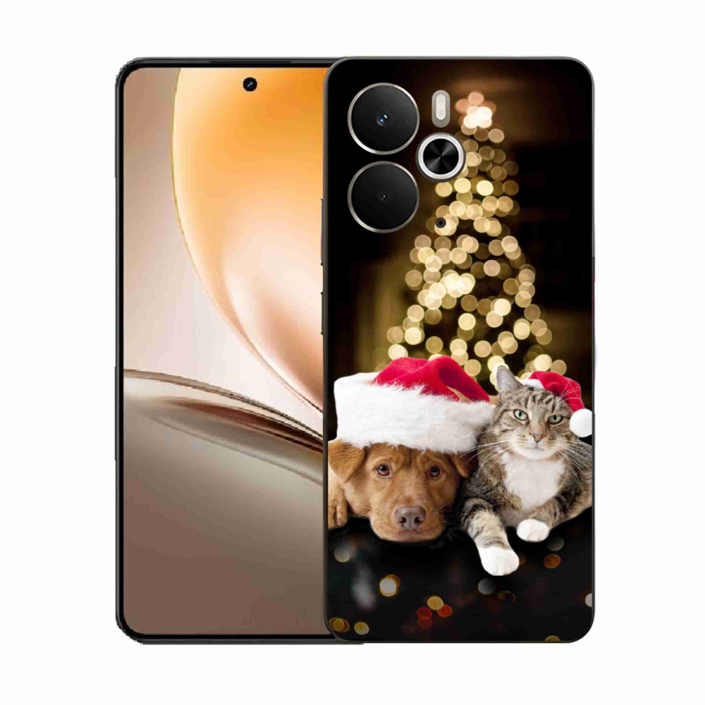 Gél borító mmCase a Realme 14 5G/14T 5G-hez - Karácsonyi kutya és macska