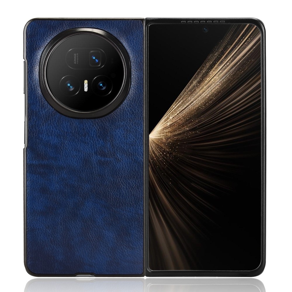 Vintages műanyag tok műbőrrel Honor Magic V5 készülékhez - kék