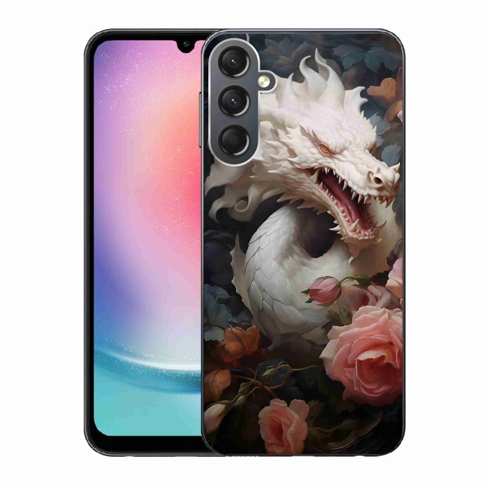 Zselés borítás mmCase Samsung Galaxy A24 készülékhez - fehér sárkány