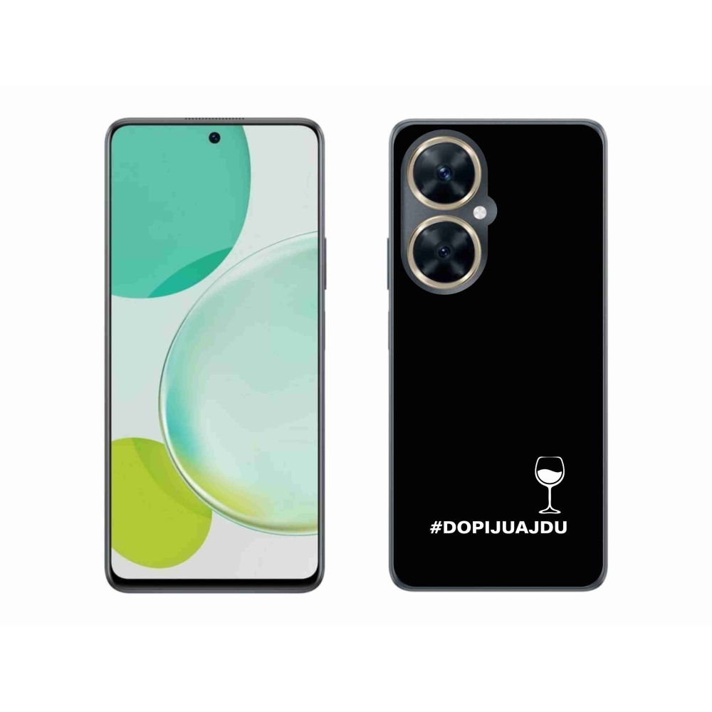 Gél borítás mmCase a Huawei Nova 11i készülékhez - bor motívum fekete háttérrel