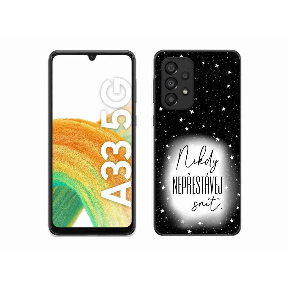 Gél borítás mmCase Samsung Galaxy A33 5G - idézet 1 fehér és fekete háttérrel