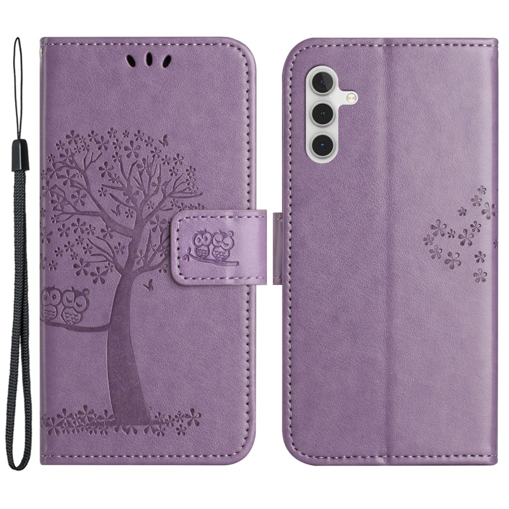 Fa könyv tok Samsung Galaxy S23 FE készülékhez - világos lila