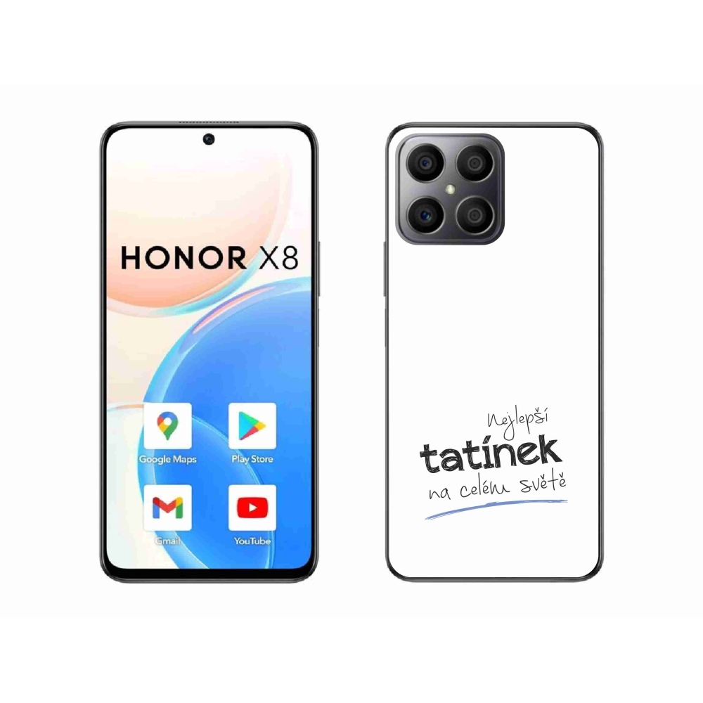 Gél borító mmCase a Honor X8 4G-n - legjobb apuci 4 fehér háttérrel