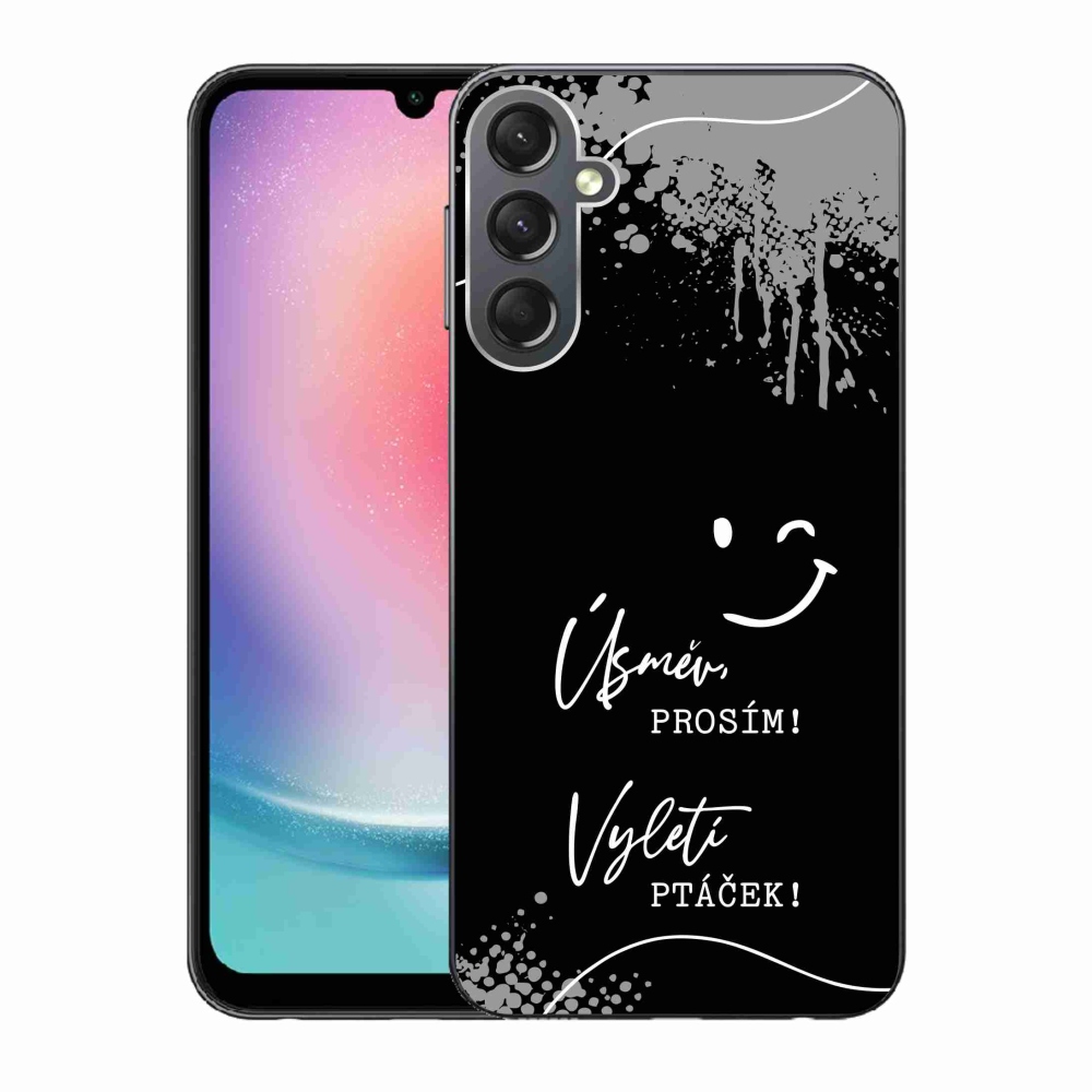 Gél borító mmCase Samsung Galaxy A24 készülékhez - vicces szöveg 4 fekete háttér