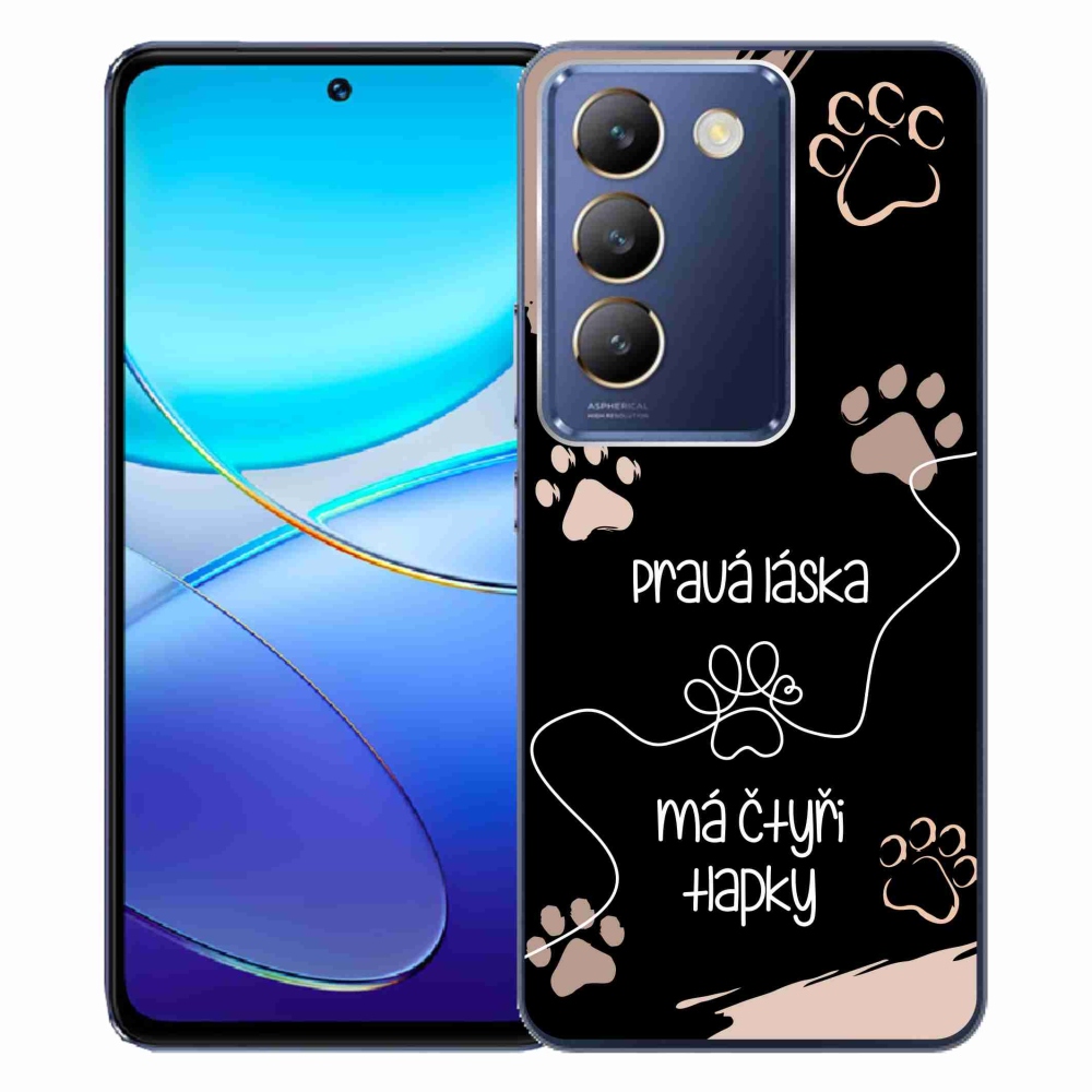 Gél borítás mmCase a Vivo V40 SE 4G/5G készülékhez - kutya motívum 1 fekete háttér