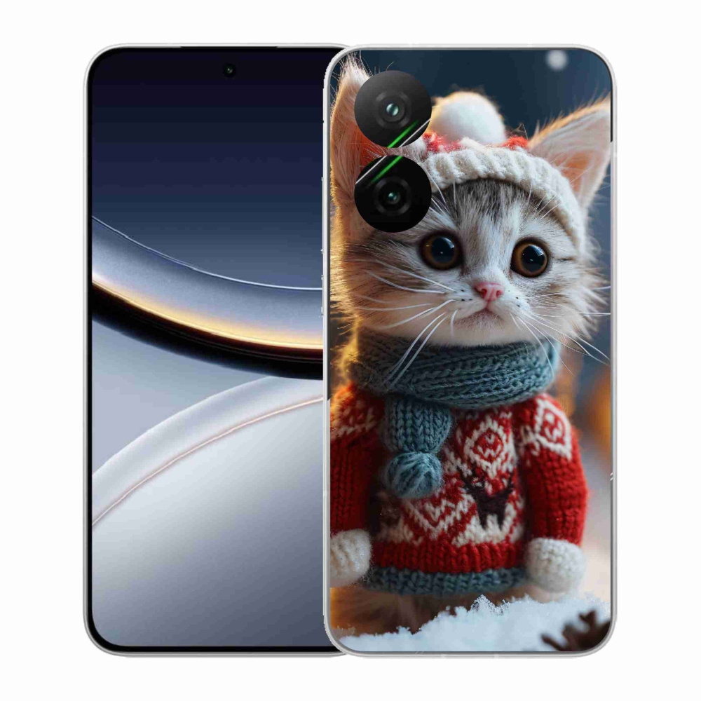 Gél borítás mmCase a Xiaomi Poco F7 5G számára - cica pulóverben