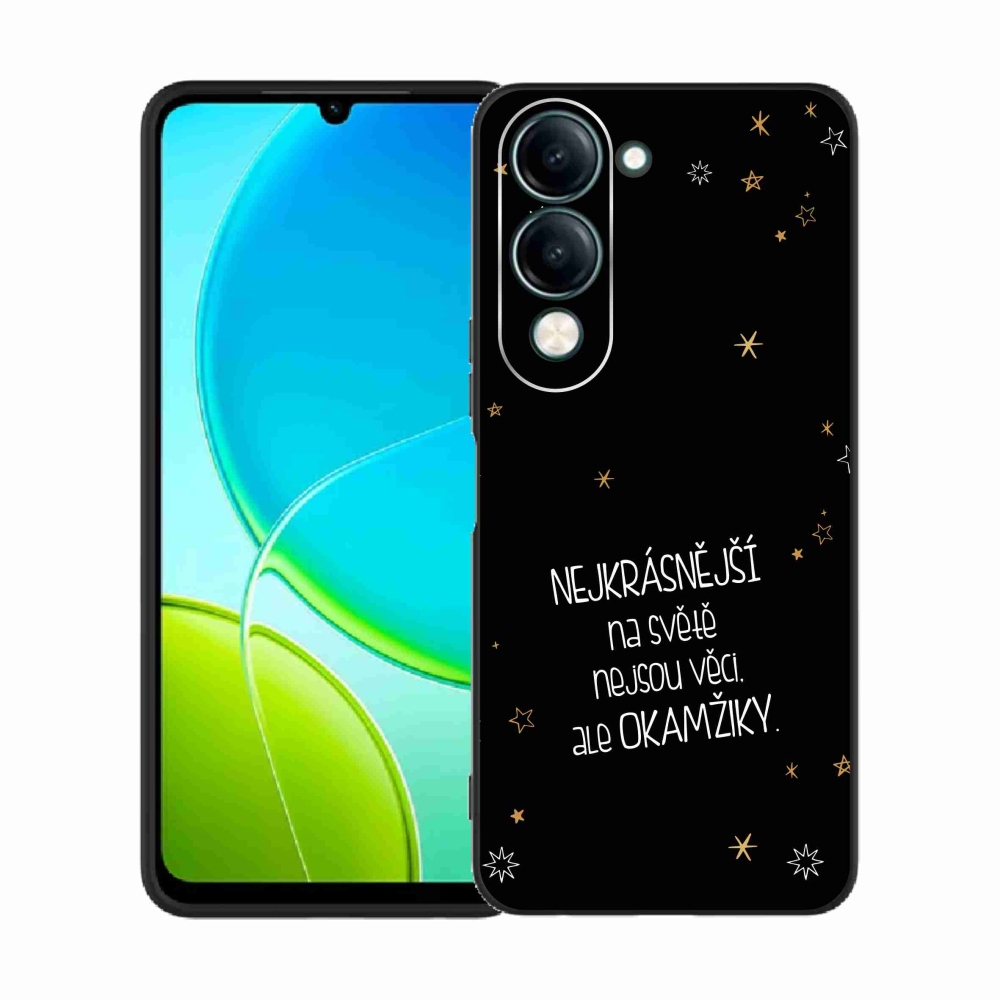 Gél borítás mmCase a Vivo Y29s 5G-n - Idézet 4 fekete háttér