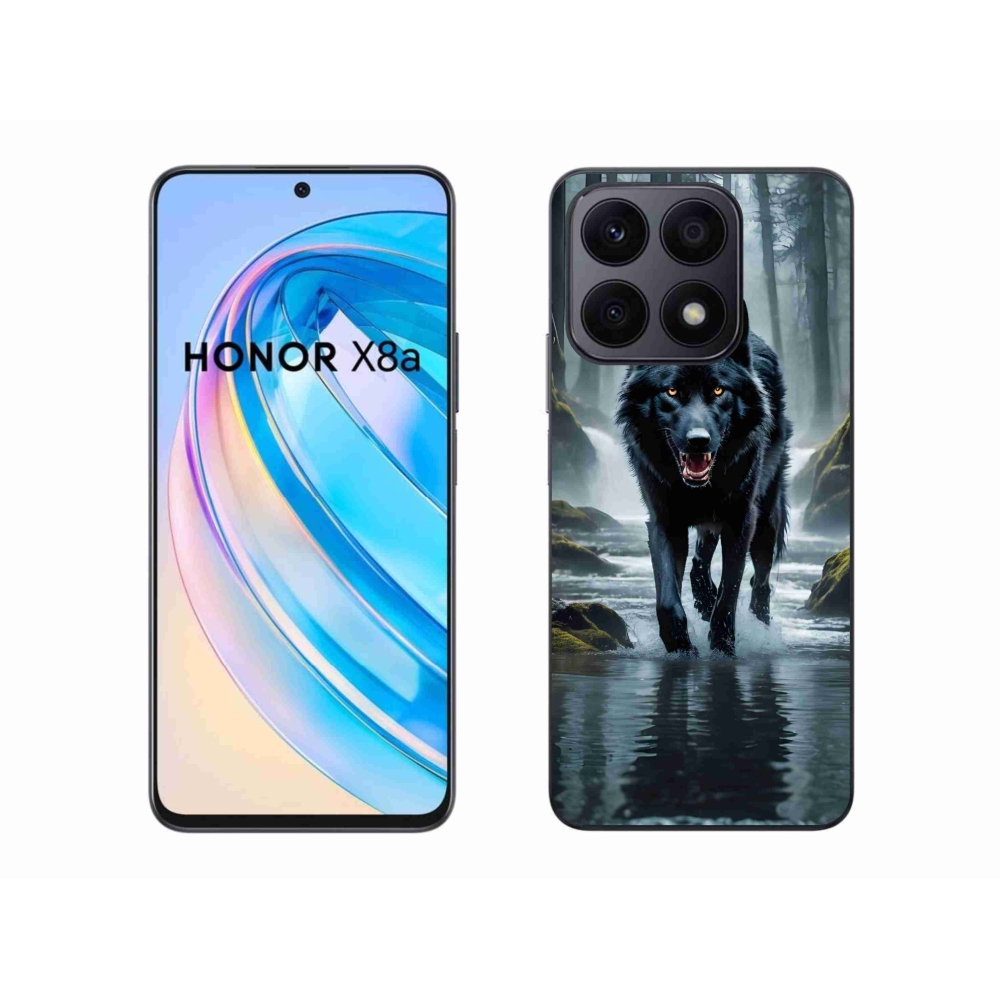 Zselés borítás mmCase a Honor X8a készülékhez - fekete farkas