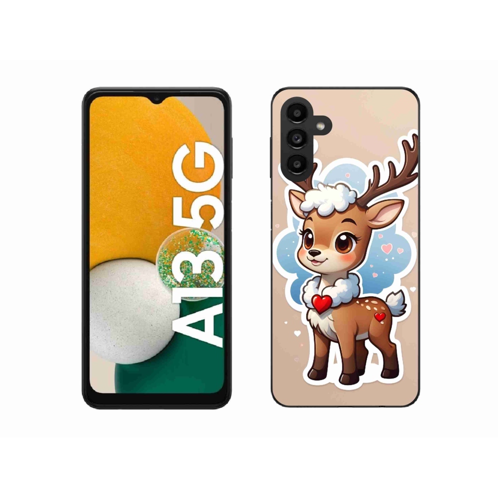 Zselés borítás mmCase Samsung Galaxy A13 5G - rajzfilm rénszarvashoz