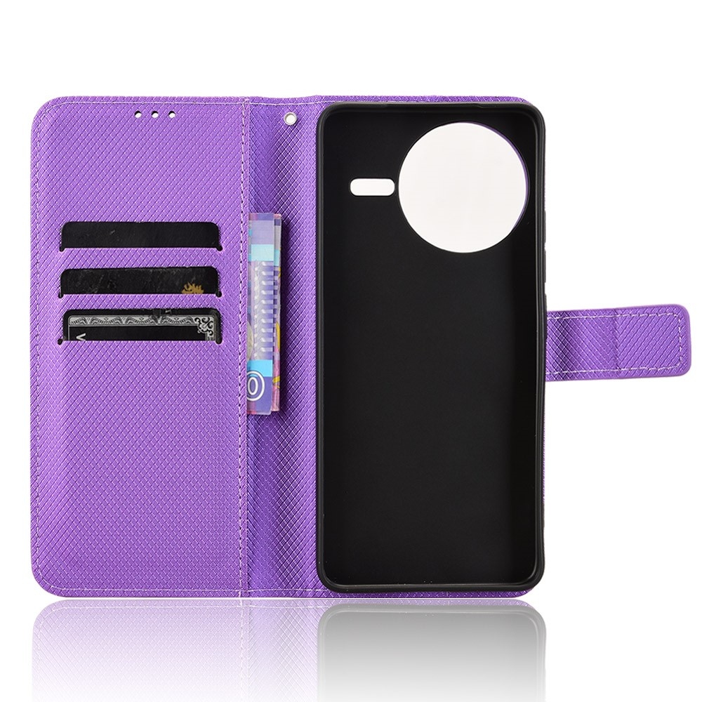 Gyémánt könyv tok a Xiaomi Poco F7 Pro 5G/Poco F7 Ultra 5G készülékhez - lila