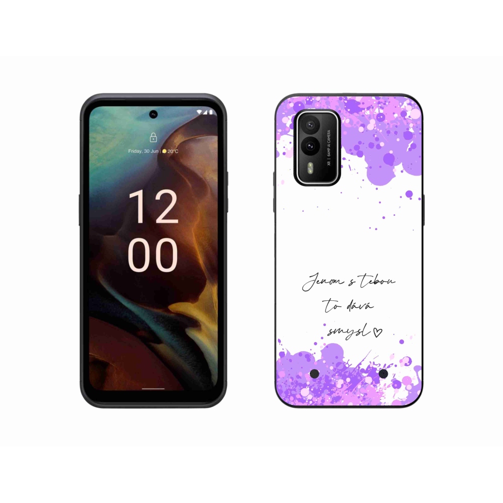 Gél borító mmCase a Nokia XR21 készülékhez - szerelmes szöveg fehér háttérrel