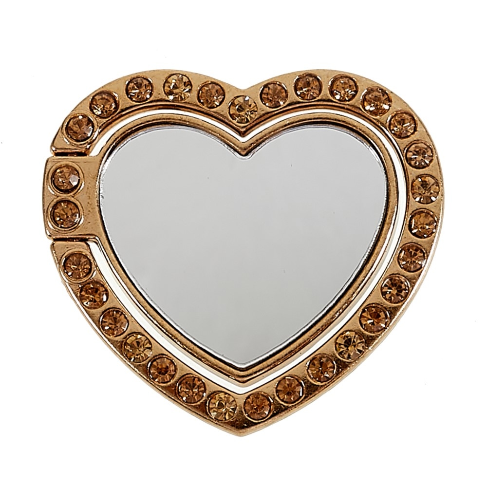 Szív tükör ujjtartó mobiltelefonhoz - arany