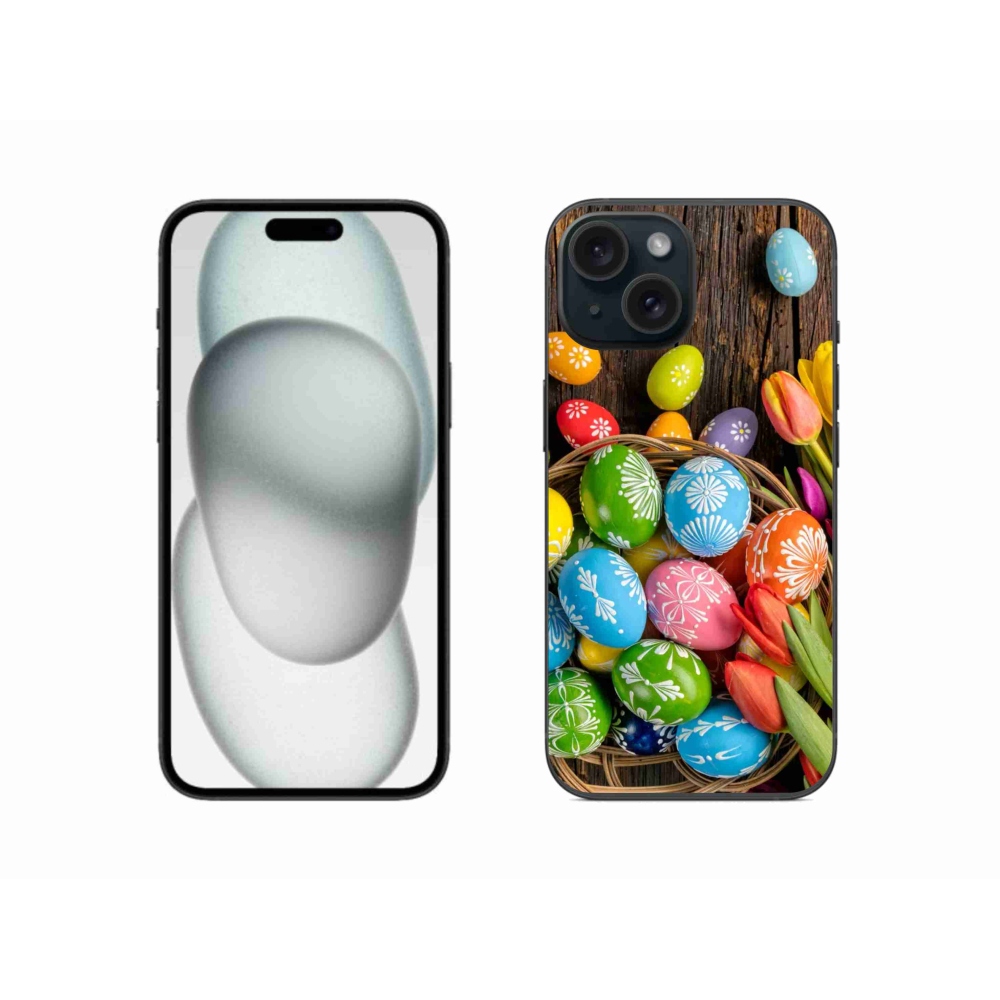 Zselés borítás mmCase iPhone 15 készülékhez - Húsvéti tojások