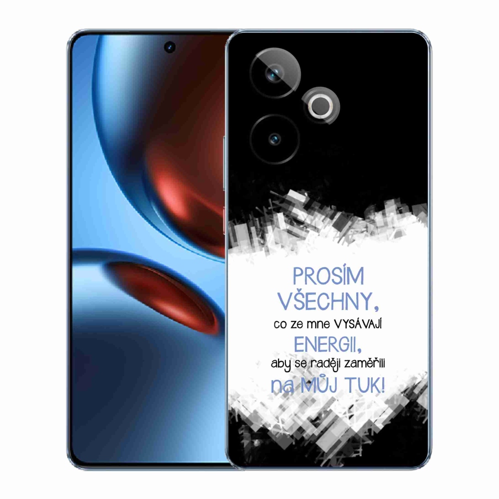 Rugalmas gél tok mmCase képzeletbeli Realme GT 7 5G/GT 7T 5G - vicces szöveg 1 kék