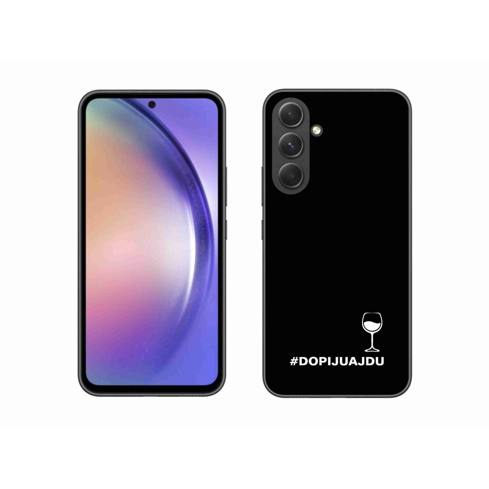 Gél borítás mmCase Samsung Galaxy A54 5G - bor motívum fekete háttérrel