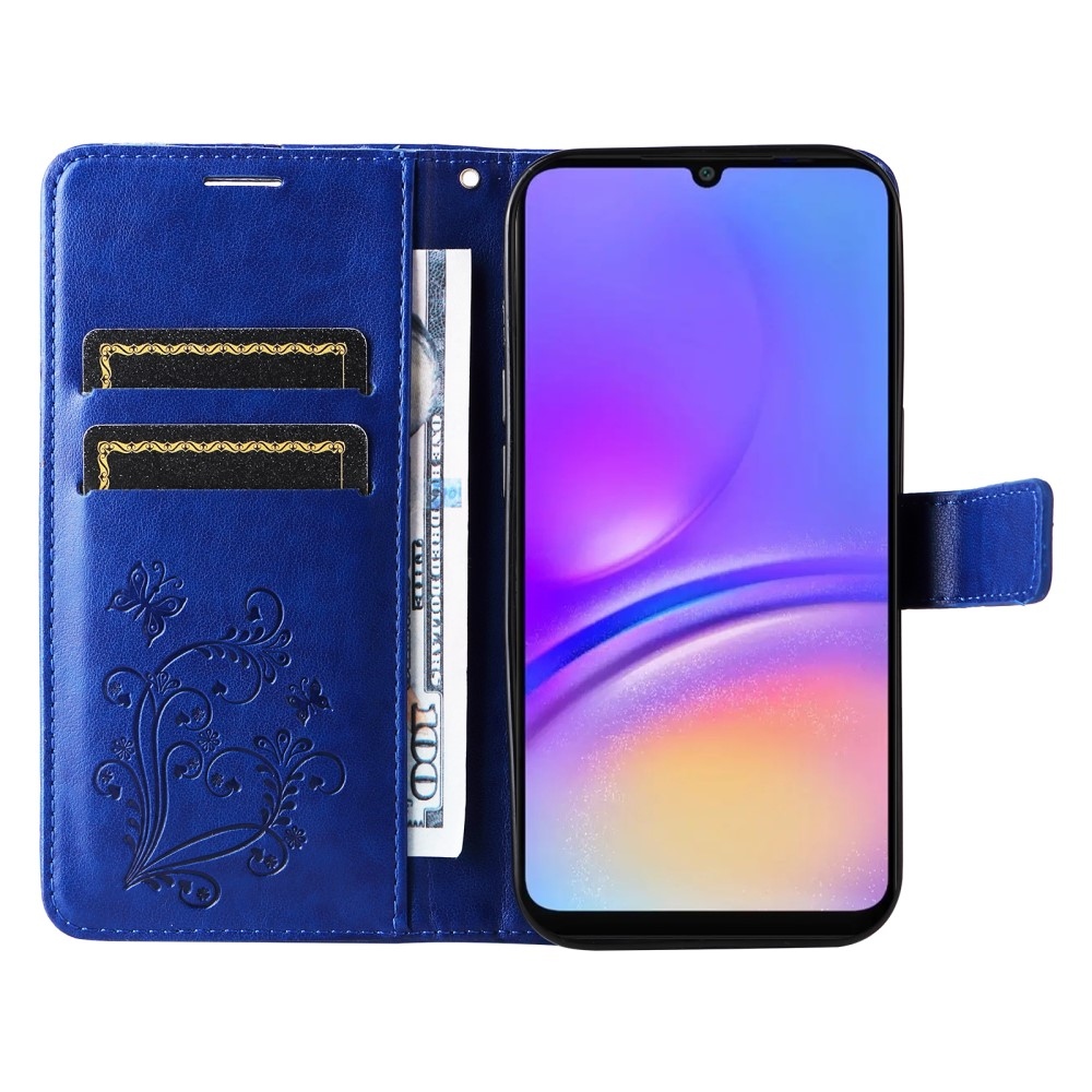 Nagy pillangó könyv tok Samsung Galaxy A06 4G készülékhez - kék