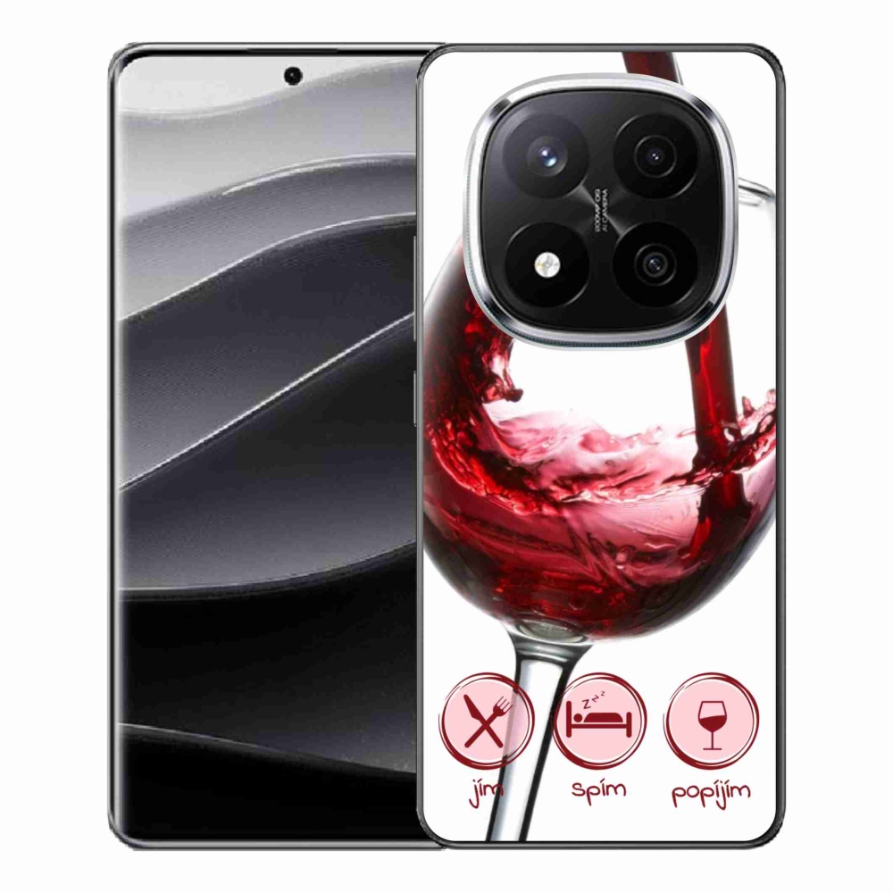 Gél borítás mmCase a Xiaomi Redmi Note 14 Pro+ 5G számára - borospohár piros