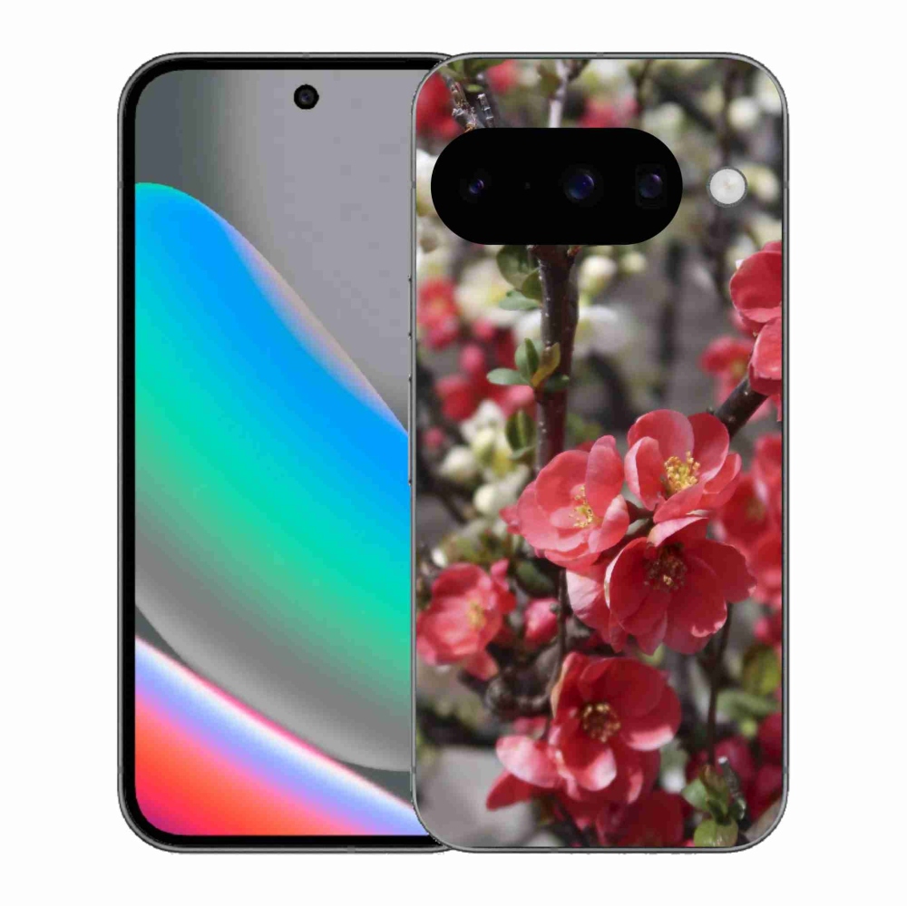 Zselés borítás mmCase a Google Pixel 10 számára - piros virágok