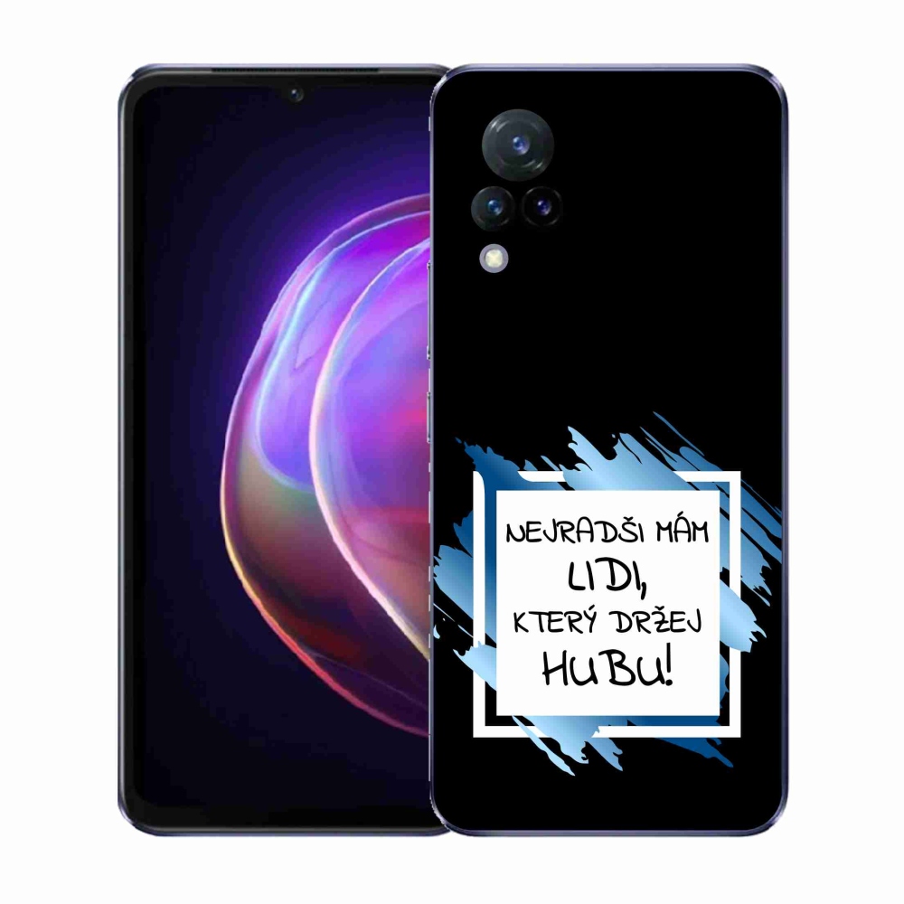 Gél borító mmCase a Vivo V21 4G/5G készülékhez - vicces szöveg 7 fekete és fehér háttérrel