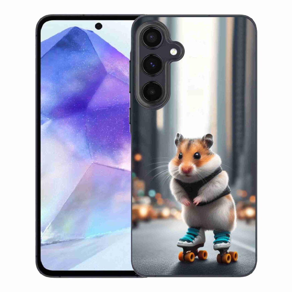 Zselés borítás mmCase Samsung Galaxy A55 5G - hörcsög a korcsolyán