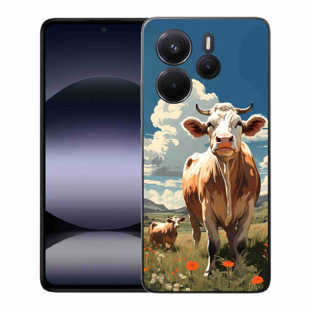 Gél borítás mmCase a Xiaomi Redmi Note 14-hez - tehenek a réten