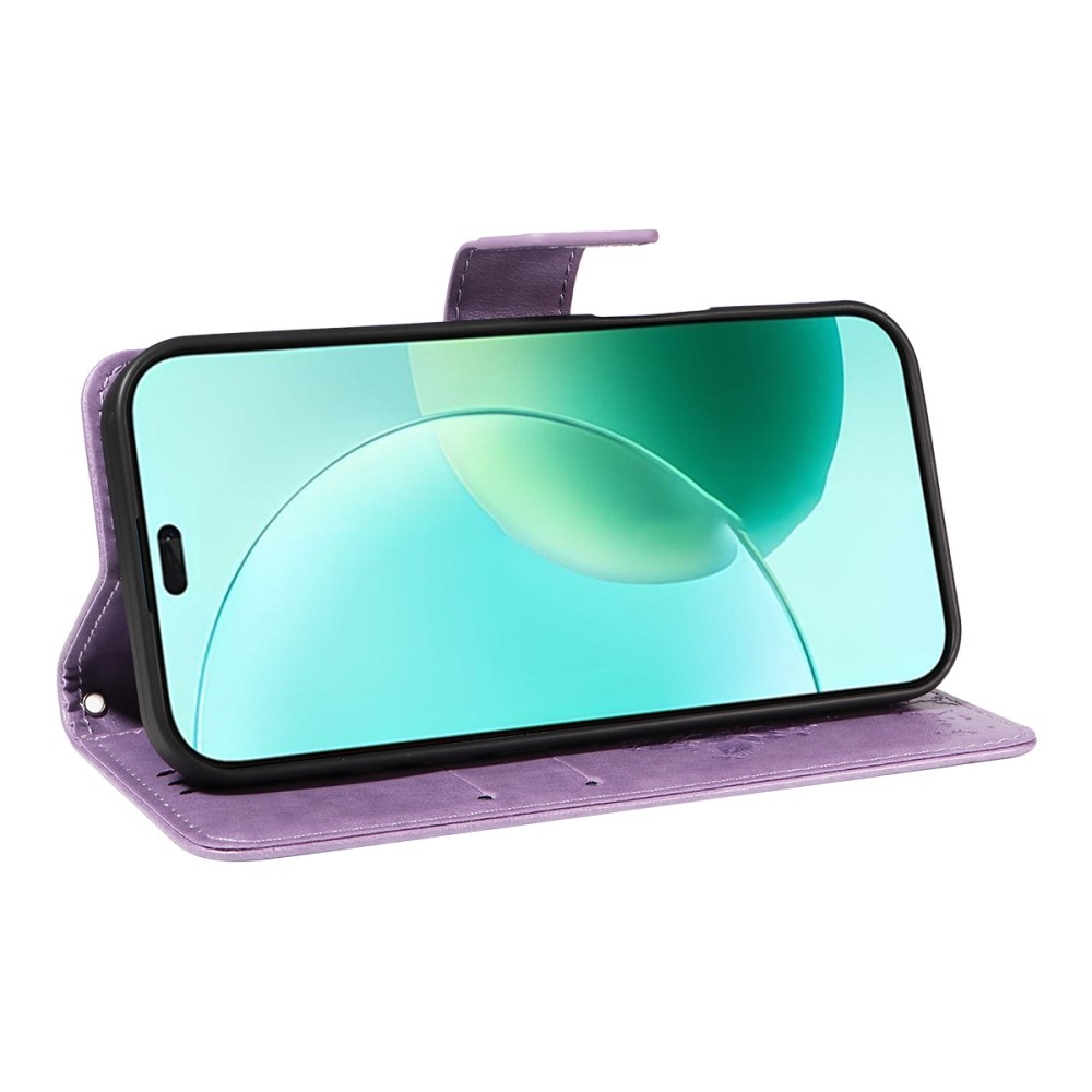 Fák könyvtáska Honor 400 Lite-hoz - világos lila