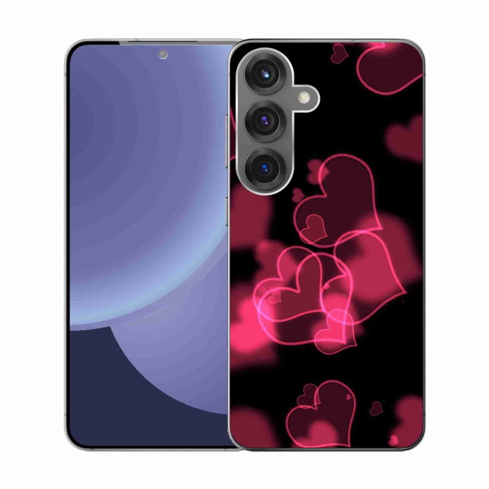 Gél védőhuzat mmCase Samsung Galaxy S25 készülékhez - piros szívek