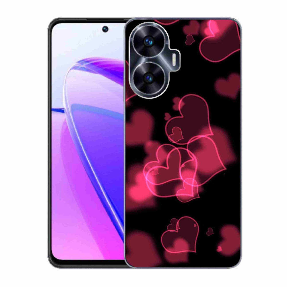 Zselés borítás mmCase a Realme C55 készülékhez - piros szívek