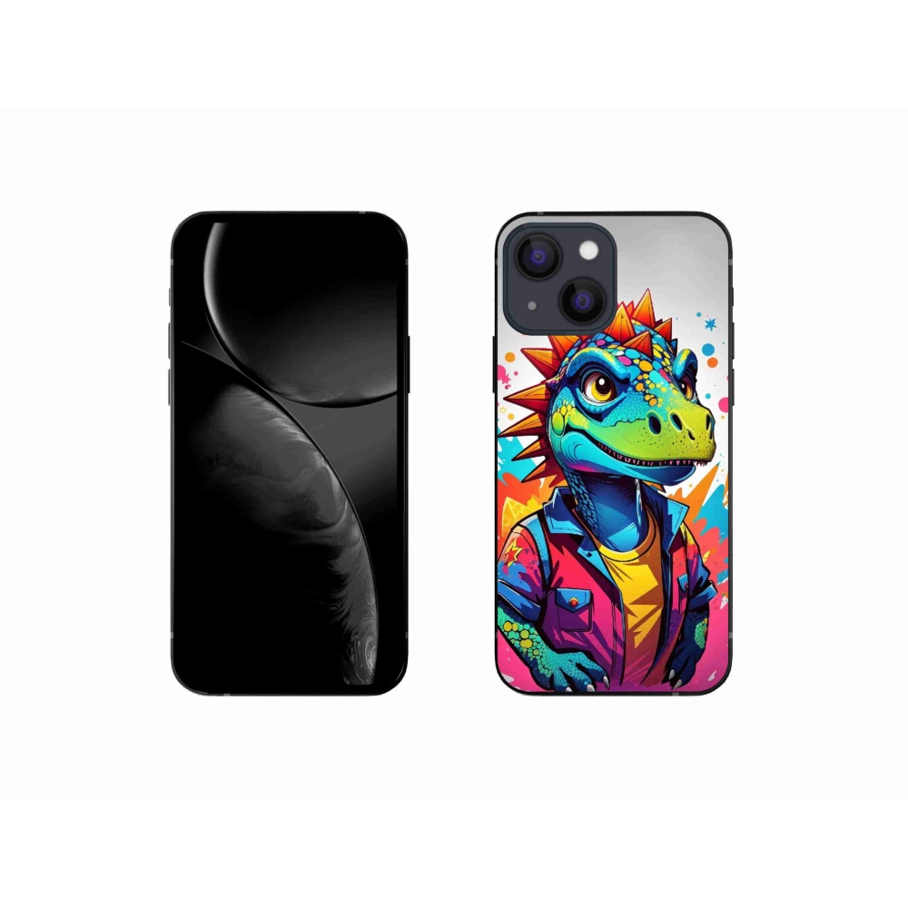 Zselés borítás mmCase iPhone 13 mini készülékhez - színes dinoszaurusz