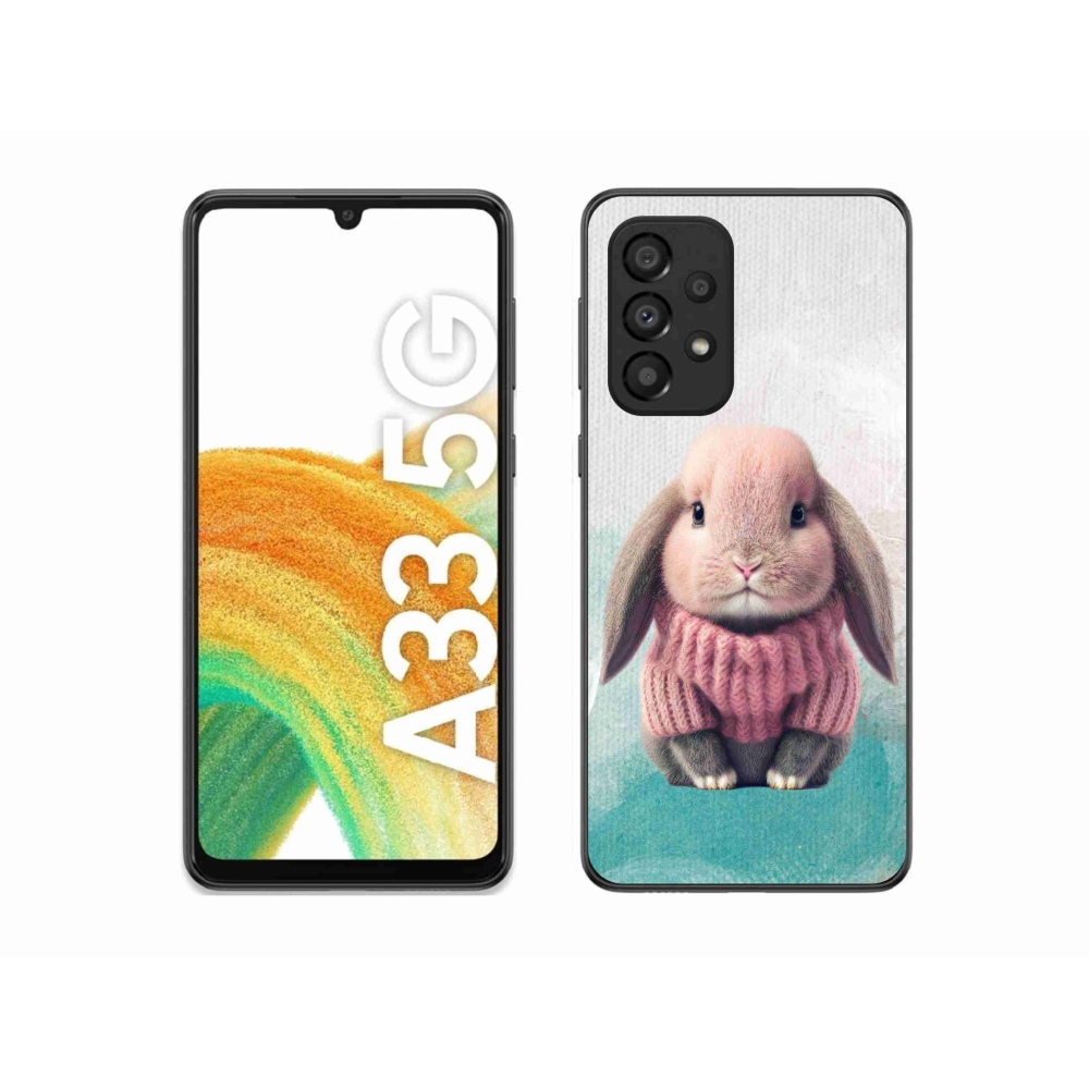 Zselés borítás mmCase Samsung Galaxy A33 5G - nyúl pulóverben