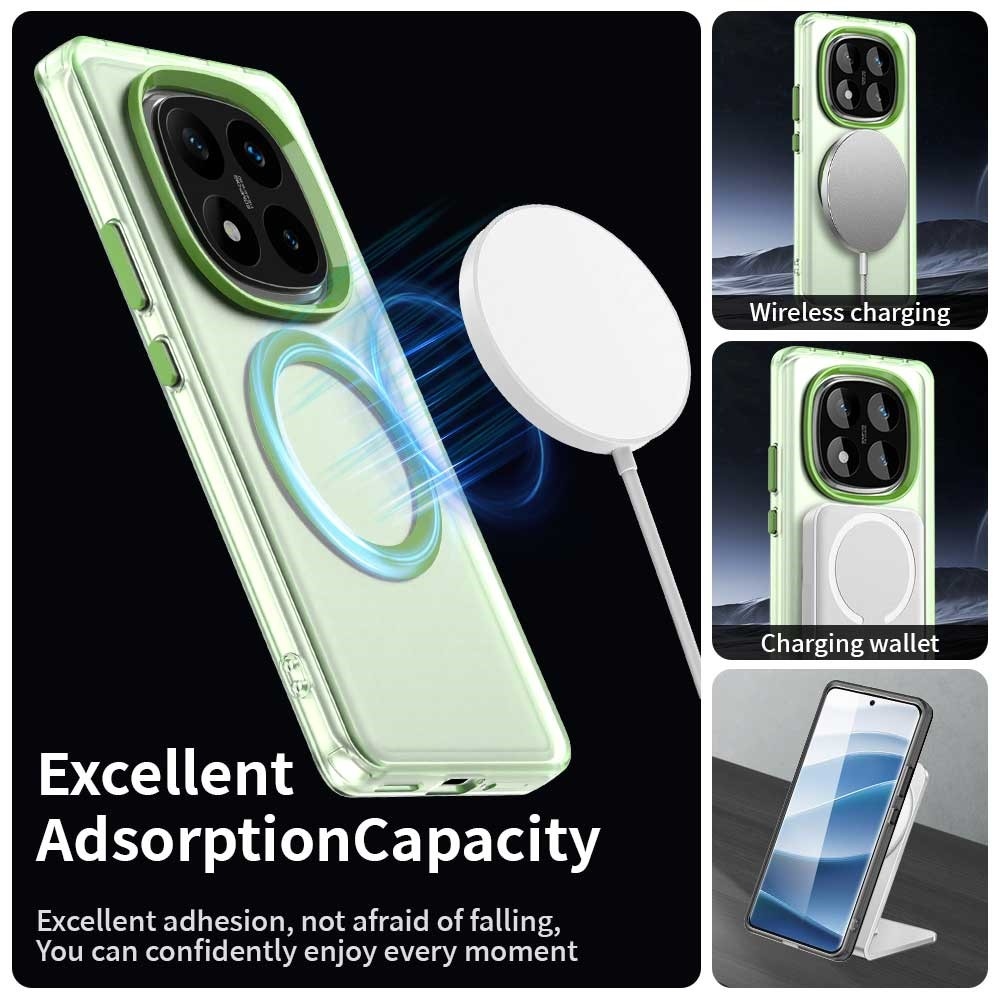 Candy zselés tok MagSafe-val a Xiaomi Redmi Note 14 Pro-ra - zöld