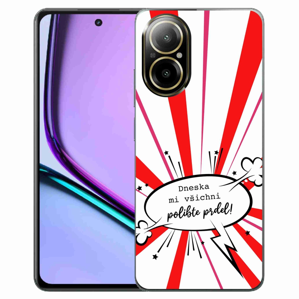 Gél borító mmCase a Realme C67 készülékhez - vicces szöveg 15 fehér háttér