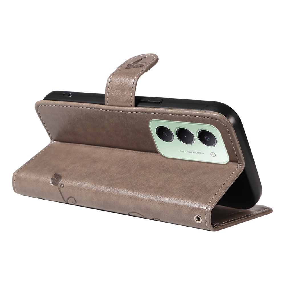 Virágok könyv tok Xiaomi Redmi 15 5G (169mm) - szürke