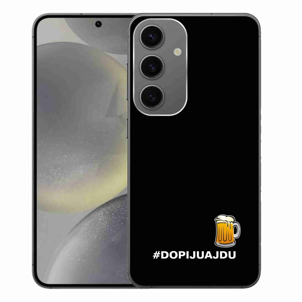 Gél borítás mmCase Samsung Galaxy S24+ - sör motívum 1 fekete háttérrel