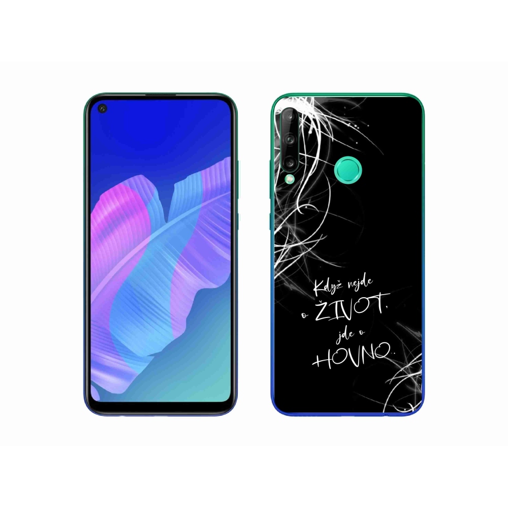 Gél borító mmCase a Huawei P40 Lite E készülékhez - vicces szöveg 16 fekete háttér