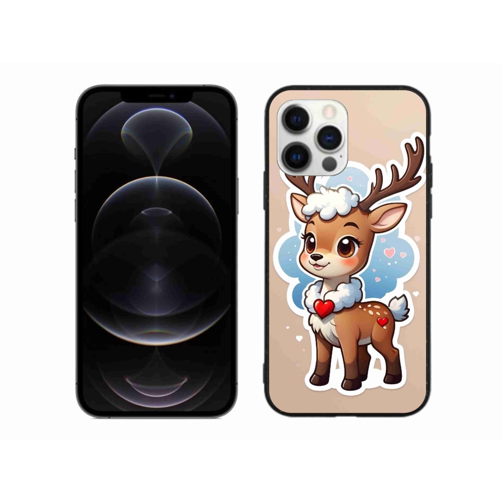 Zselés borítás mmCase iPhone 12 Pro Max készülékhez - rajzfilm rénszarvas