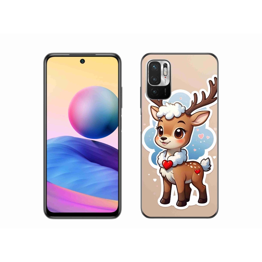 Gél borítás mmCase a Xiaomi Redmi Note 10 5G számára - rajzfilm rénszarvas