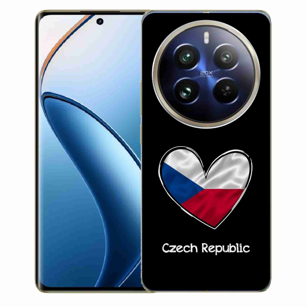 Gél borítás mmCase a Realme 12 Pro 5G/12 Pro+ 5G - zászlós szív fekete háttérrel