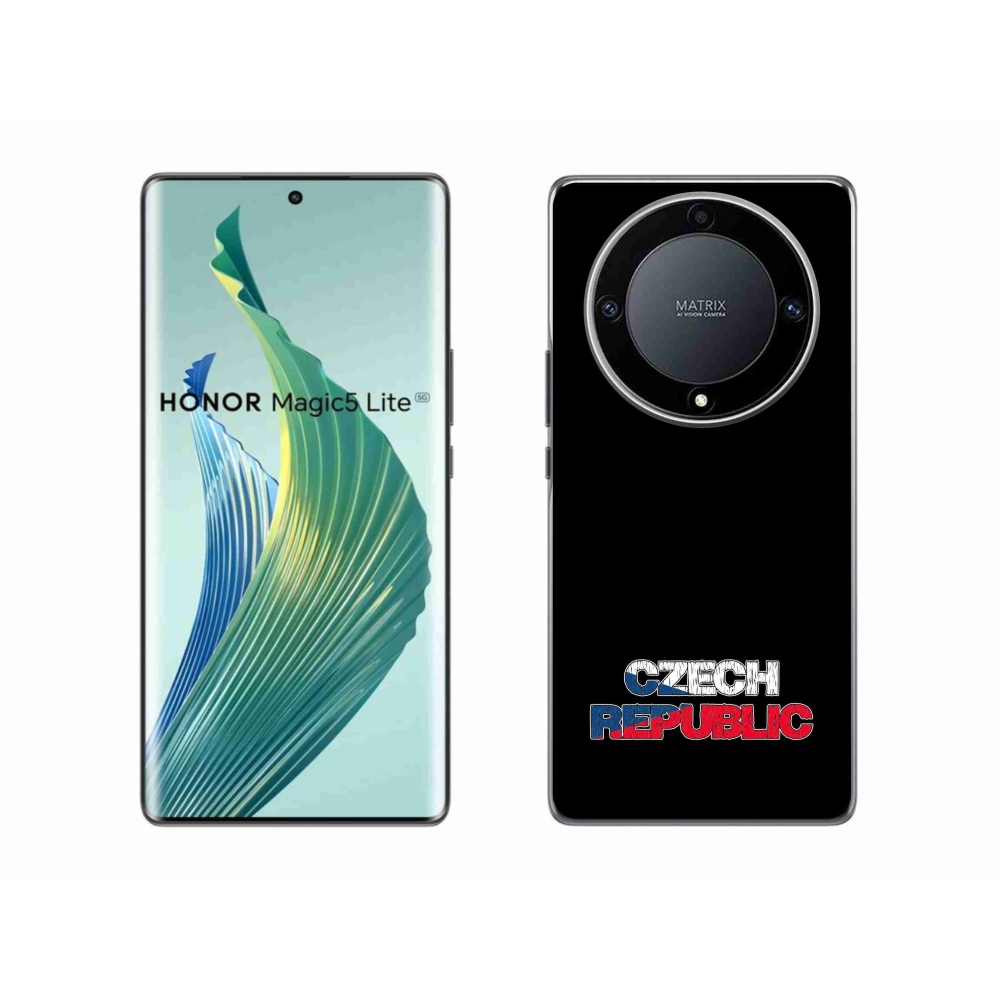 Gél borító mmCase a Honor Magic 5 Lite 5G készülékhez - Csehország fekete háttér