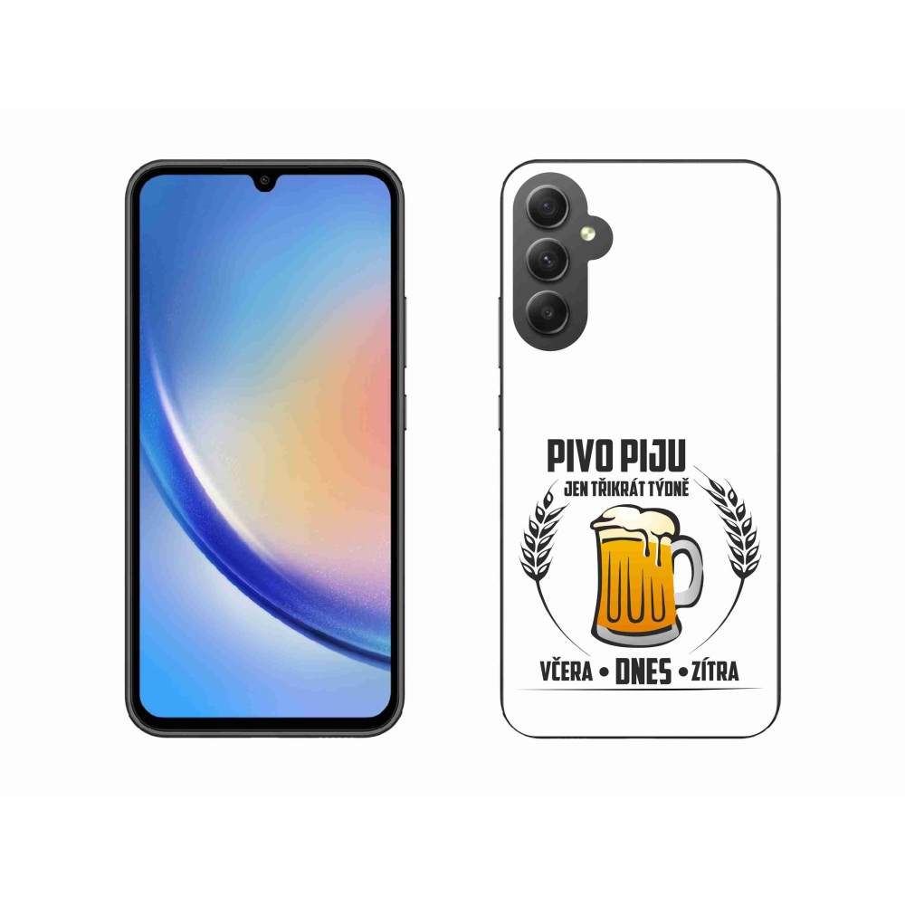 Gél borítás mmCase Samsung Galaxy A34 5G - sör motívum fehér háttérrel