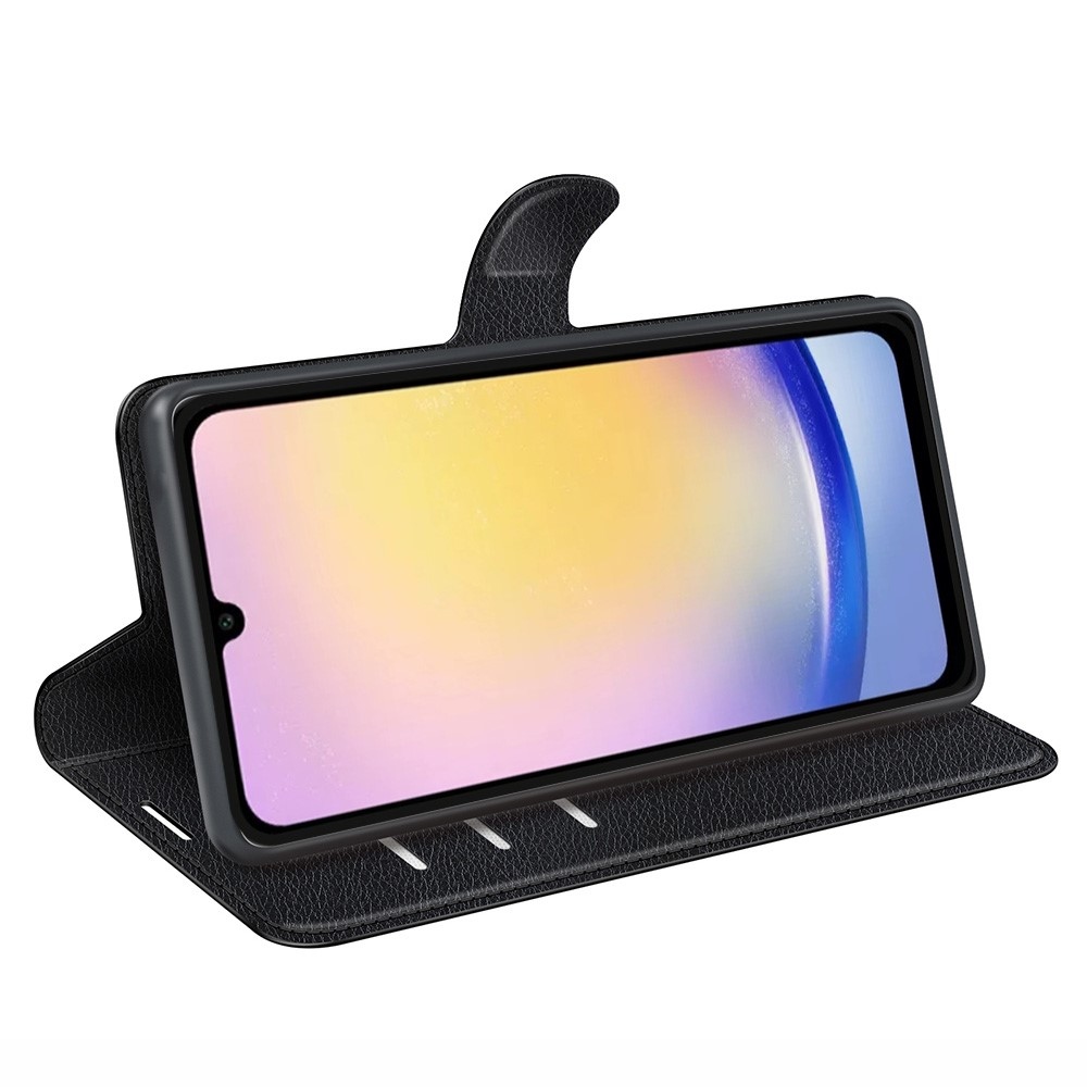 Litchi könyv tok Samsung Galaxy A26 5G - fekete