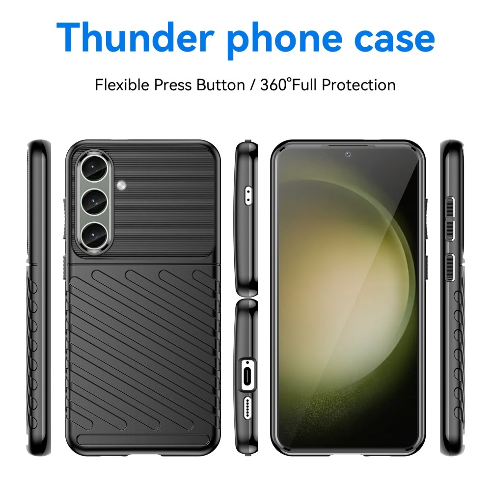 Thunder tartós zselés tok Samsung Galaxy S24+/S25+ készülékhez - fekete