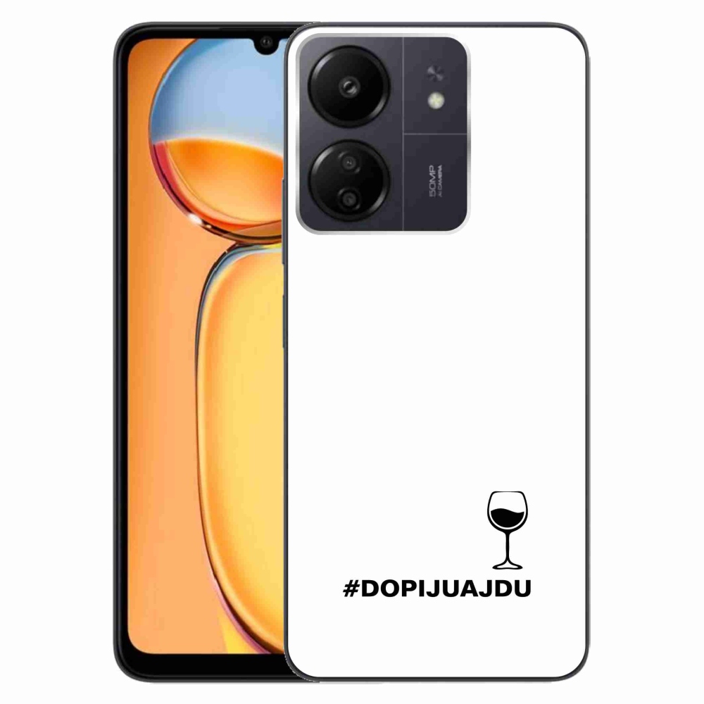 Gél borítás mmCase a Xiaomi Poco C65/Redmi 13C készülékhez - bor motívum fehér háttérrel