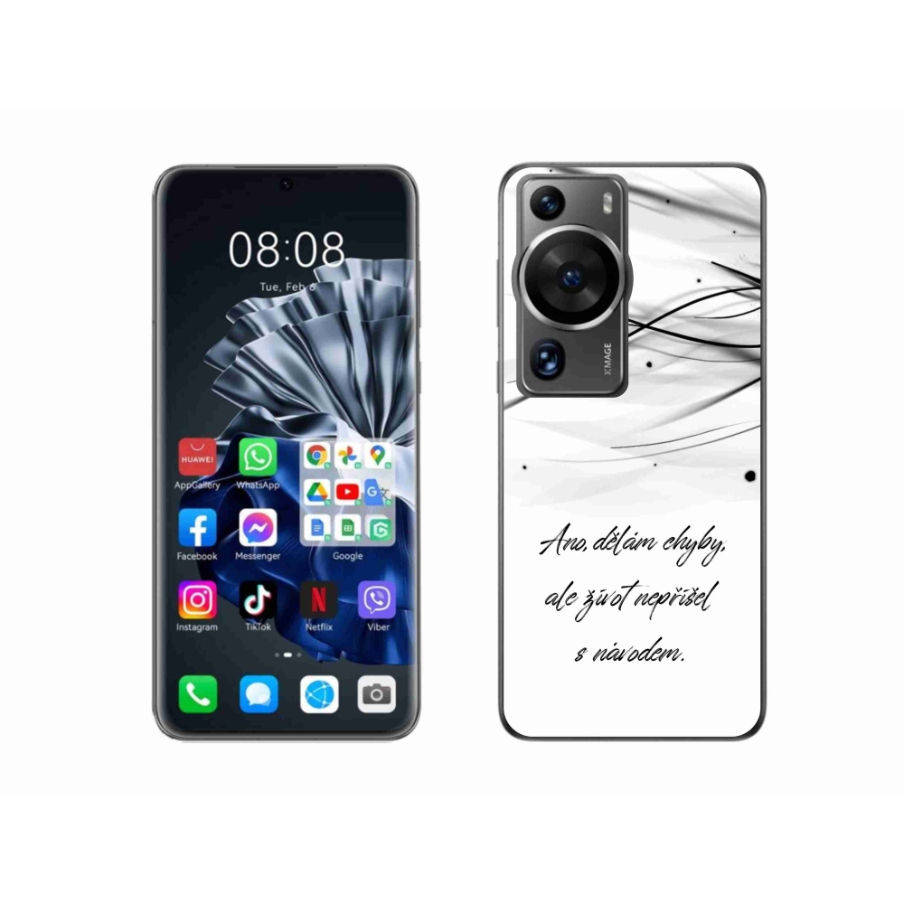 Gél borítás mmCase a Huawei P60 Pro készülékre - idézem a fehér hátteret