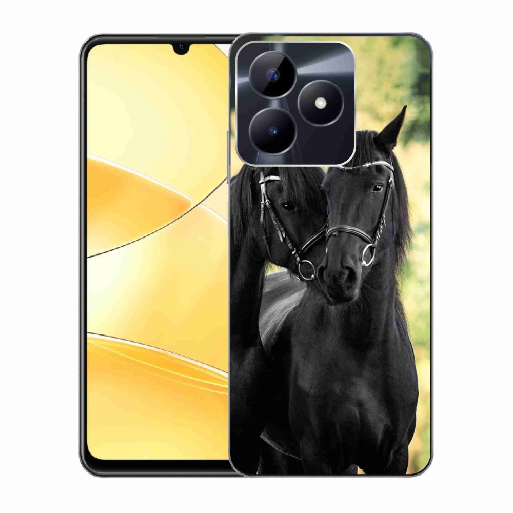 Gél borítás mmCase a Realme C51/C53 készülékhez - két fekete ló
