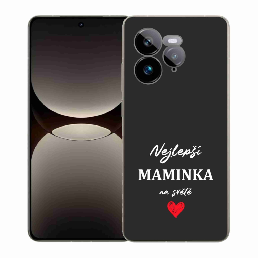 Gél borítás mmCase a Realme GT 7 Pro 5G-n - Best Mom 1 fekete háttérrel