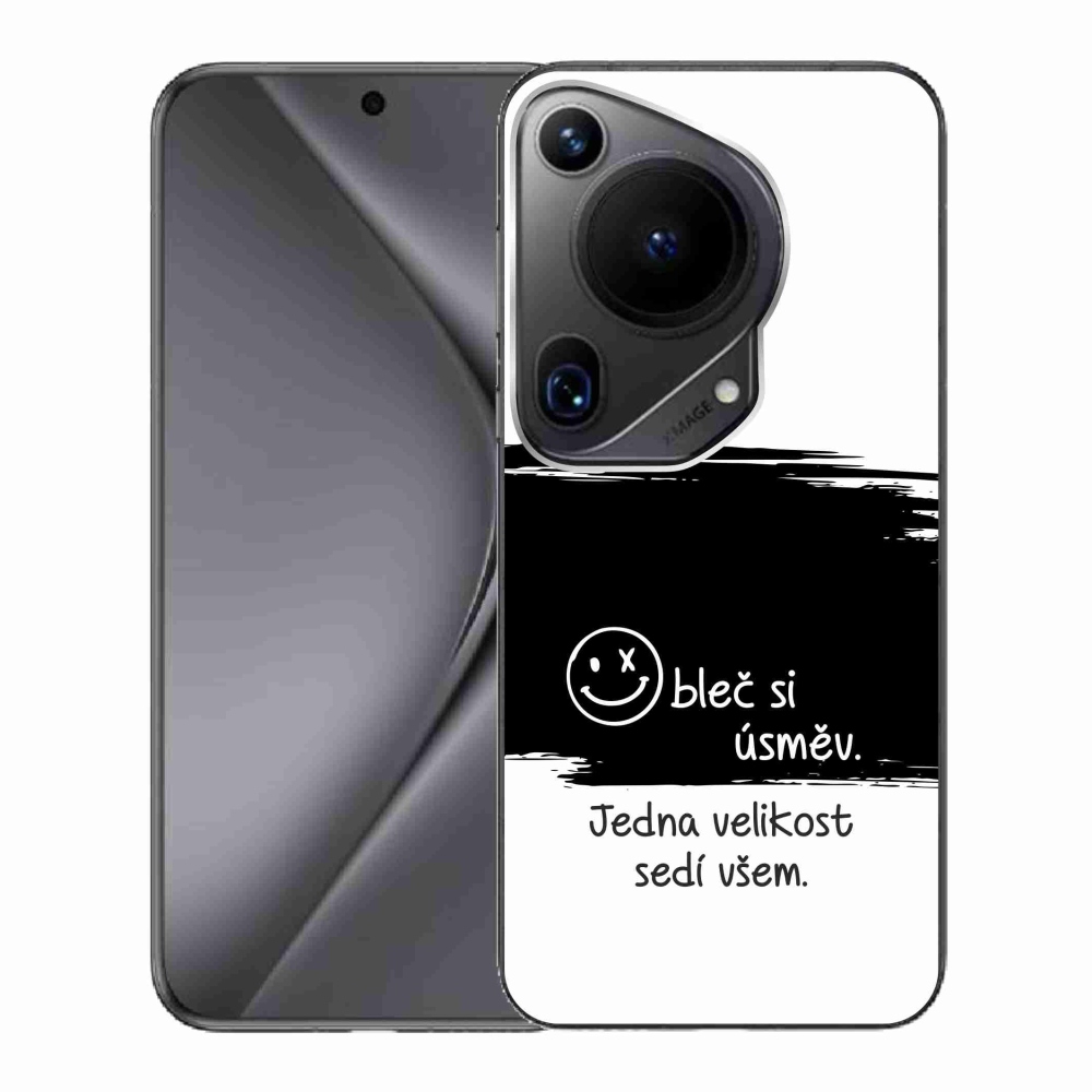 Gél borító mmCase a Huawei Pura 70 Ultra készülékhez - vicces szöveg 8 fekete-fehér háttérrel