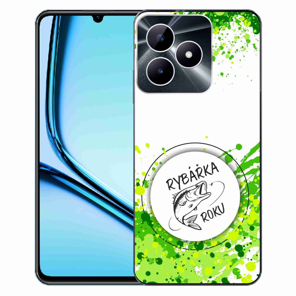 Zselés borító mmCase a Realme Note 50 készülékhez - Az év horgásza fehér háttérrel