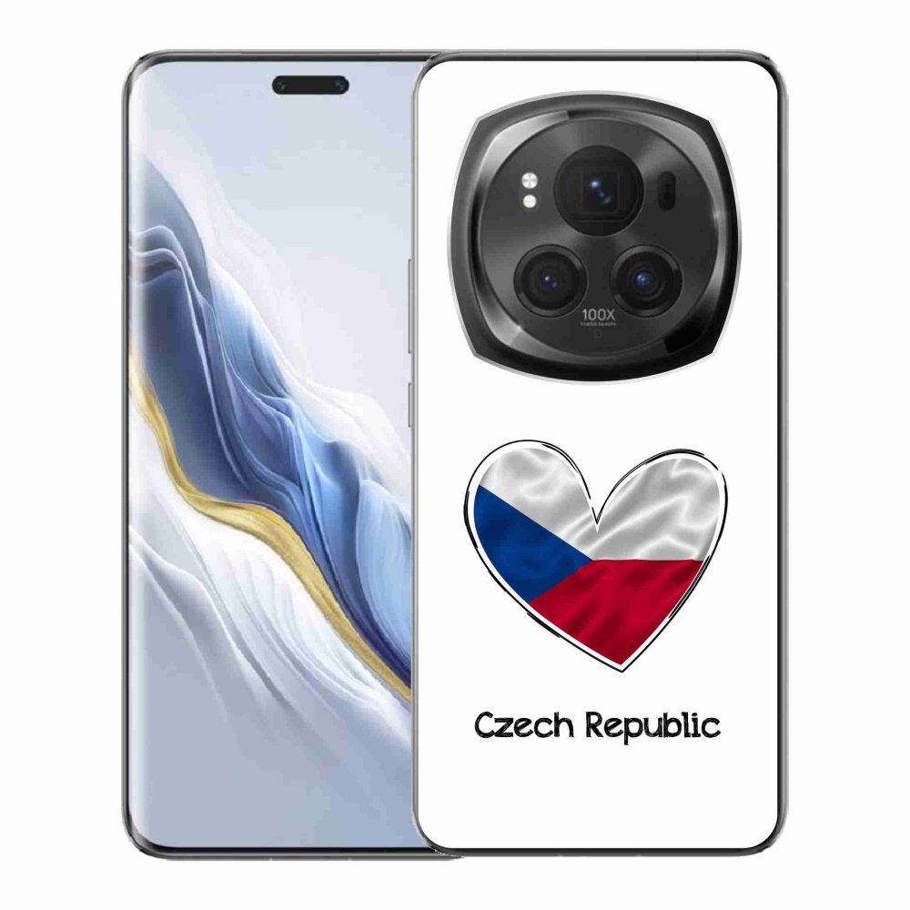 Gél borító mmCase a Honor Magic 6 Pro 5G számára - Szív zászló fehér háttér