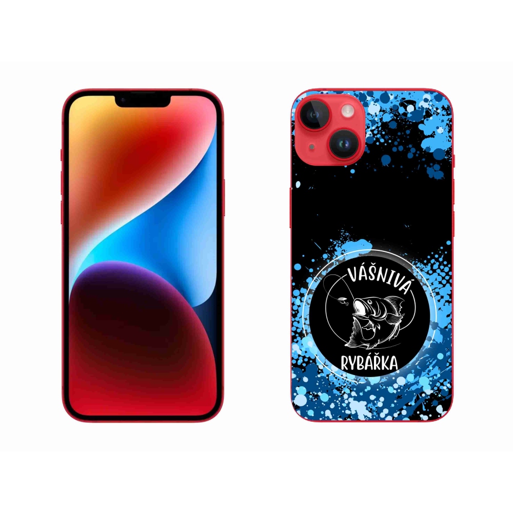 Gél borítás mmCase iPhone 14 Plus készülékhez - szenvedélyes halász fekete háttérrel